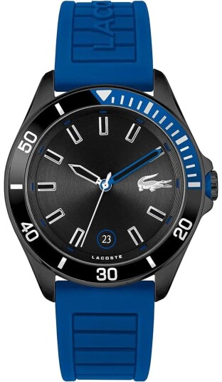 Lacoste Herreklokke 2011262 Tiebraker Sort/Gummi Ø43 mm