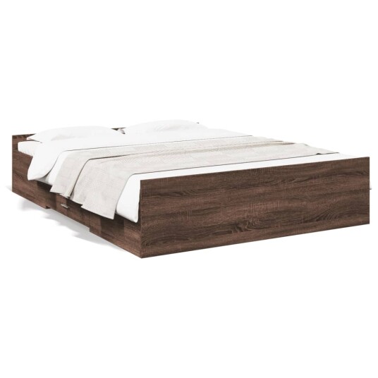 Sengeramme med skuffer sonoma eik 150x200 cm konstruert tre 8721102619458