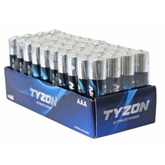 TYZON ALKALISKE AAA-BATTERIER 40-PK