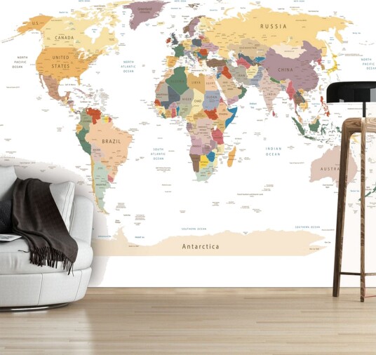 Fototapet World Map 350x245 - Artgeist sp. z o. o.