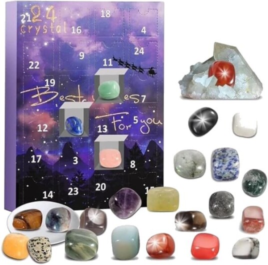 Adventskalender for barn med 24 steiner Julekalender julegave til barn jenter og gutter for å utforske læring Hjemmeinnredning