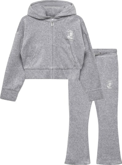 Juicy Couture Cropped Zip Thru & Bootcut Set Grey 98