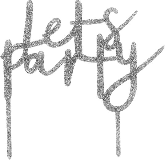 Kakedekorasjon Let's Party Sølv i Akryl Kakedekorasjon Let's Party Sølv i Akryl