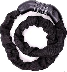 Sykkellås / kjettinglås med kode - svart