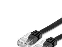 Value UTP Cat.6 Flat Network Cable, black 1 m1, 1 m, Cat6, U/UTP (UTP), RJ-45, RJ-45