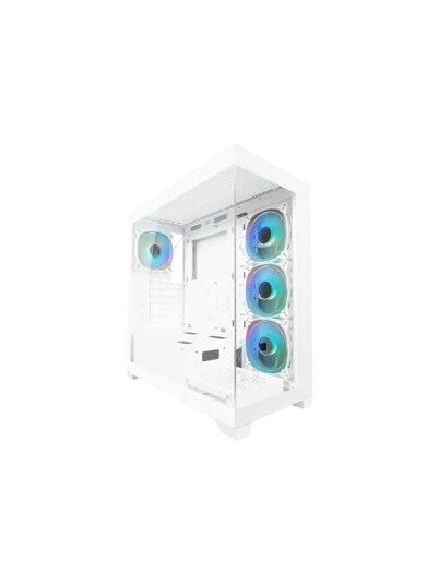 LC Power 715W Midi Tower ATX Kabinett med Herdet Glass og USB Lyd Hvit LC Power 715W Midi Tower ATX Kabinett med Herdet Glass og USB Lyd Hvit
