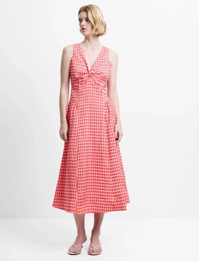 French Connection Sheila Voluminous Midi Dress   Red   34