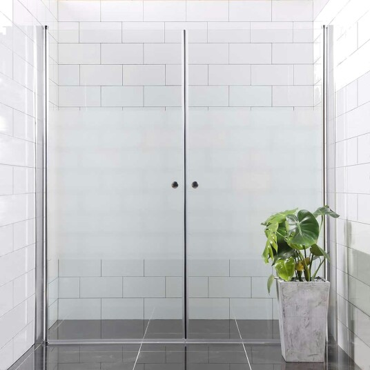 Dusjdør Bathlife Allsidig Rett Dør + Rett Dør Mellom Vegg Delvis Frostet Glass