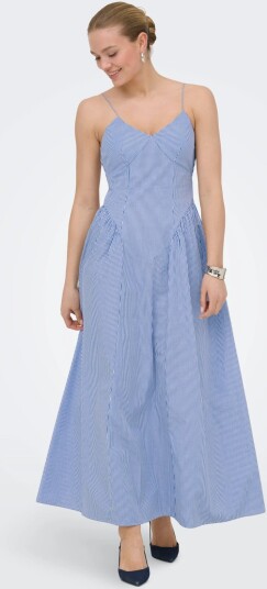 ONLY Onltiari Strap Hip Dress Wvn   Blue   XS