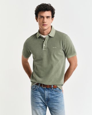 Solbleket piquéskjorte KALAMATA GREEN XXXL