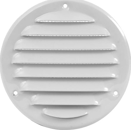 Europlast Ventilasjonsgitter i metall Ø125 med insektsnett Hvit MR125