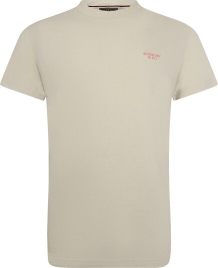 Superdry Essential Stacked Logo Emb Tee   Beige   S