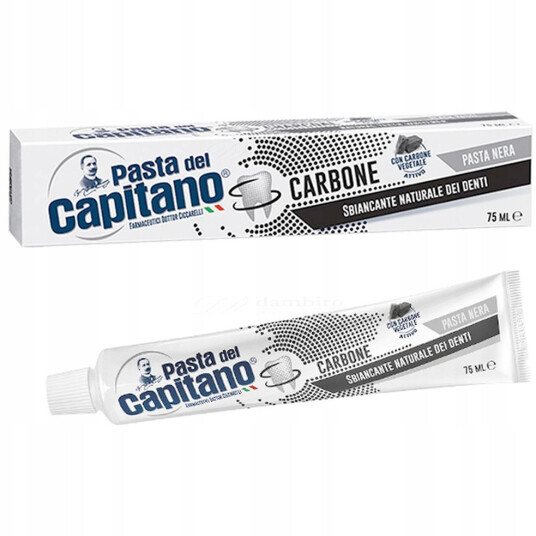 Italian Whitening Tannkrem PASTA del Capitano Charcoal 100 ml.