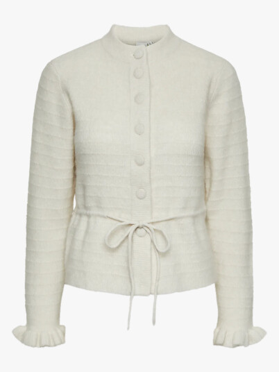 Y.A.S Thellis Long Sleeve Knit Cardigan Beige L