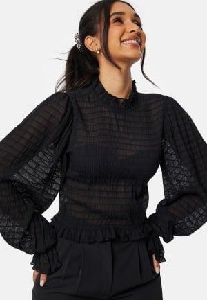 BUBBLEROOM Shania Smock Blouse Black 34