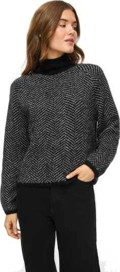 Vila Vilory High Neck L/S Knit Top Noos Black M