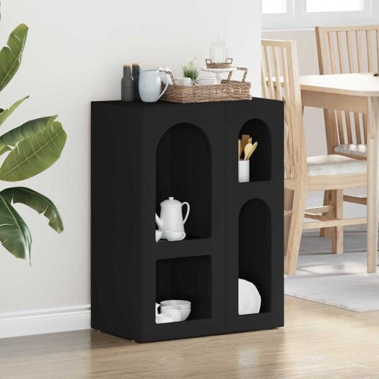 Serviesskap Svart 59 x 35 x 80.5 cm Konstruert tre Serviesskap Svart 59 x 35 x 80.5 cm Konstruert tre