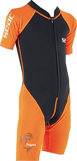 Seac Badedrakt Dolphin Shorty Kid 1,5 mm Svart/Oransje Seac 11 år 146 Badetøy
