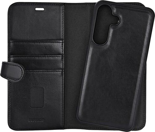 Buffalo 2-i-1 Lommebokdeksel Skinn for Samsung S25 FE 5G - Svart