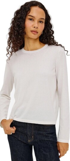 Rails Cotton cashmere long sleeve tee M hvit dame