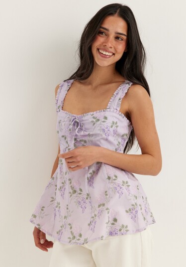 Bubbleroom Frill Detail Cotton Singlet