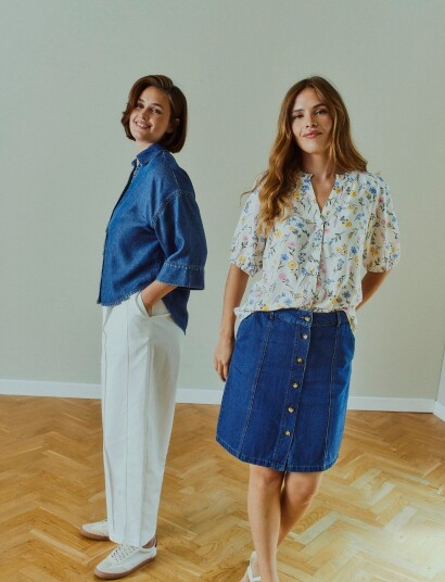 FREE/QUENT Fqalia Skirt Blue M FREE/QUENT Fqalia Skirt Blue M