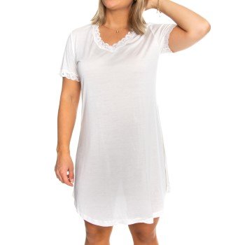 Lady Avenue Silk Jersey Nightgown Benhvit silke XX-Large Dame Lady Avenue Silk Jersey Nightgown Benhvit silke XX-Large Dame