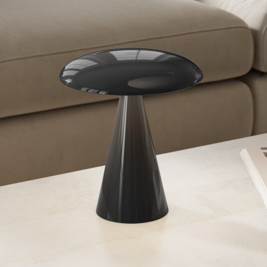Kinoko LED bordlampe med batteri svart blank 27 cm CCT Beacon Beacon Lighting Stue Moderne Plast Med skjerm