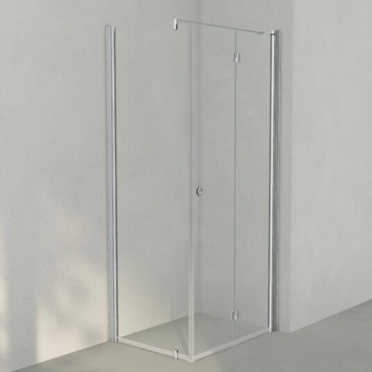 INR Iconic Nordic Rooms Dusjhjørne Linc 13 Flex Original Matt Aluminium / 90x70cm Høyre Hengslet