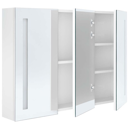vidaXL LED-speilskap til bad 89x14x62 cm skinnende hvit vidaXL LED-speilskap til bad 89x14x62 cm skinnende hvit