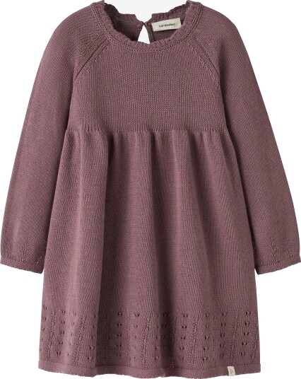 Lil"Atelier Nmframla Rir Ls Knit Dress Lil ROSE TAUPE 98