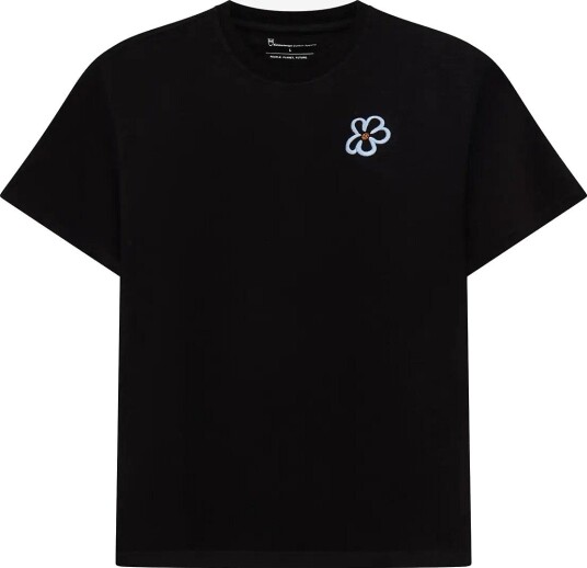 Knowledge Cotton Apparel Chest Embroidery T Shirt   BLACK JET   M