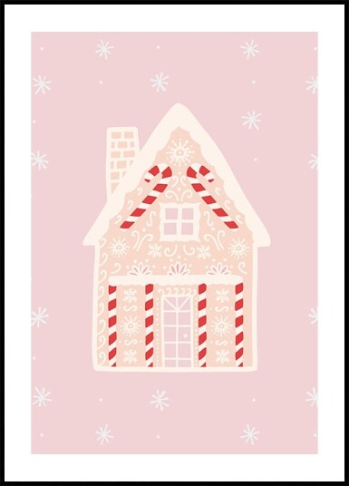 Pink Gingerbread House Plakat Plakat / 21x30cm Pink Gingerbread House Plakat Plakat / 21x30cm
