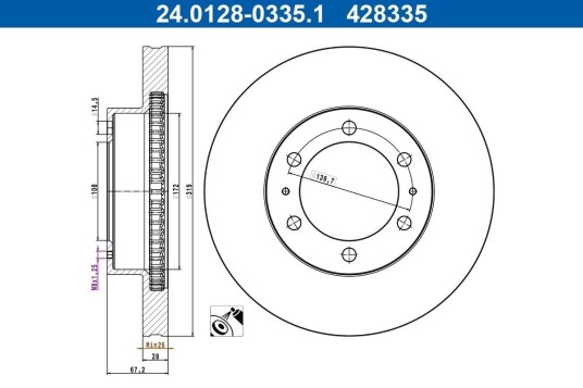 Bremseskive ATE 24.0128-0335.1