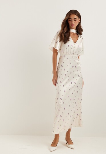 Bubbleroom Satin Scarf Maxi Dress Bubbleroom Satin Scarf Maxi Dress