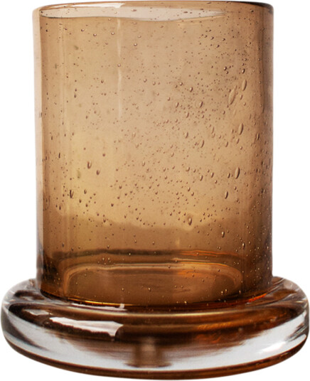 Dbkd Bubble Lyslykt Ø10 cm i Rustfarget Glass med Dekorative Luftbobler