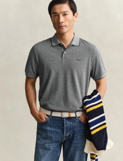 GANT 2 Tone Ss Polo Grey XXXL GANT 2 Tone Ss Polo Grey XXXL