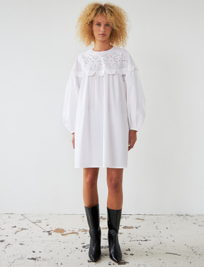 Stella Nova Embroidery Anglaise Mini Dress - White - 34
