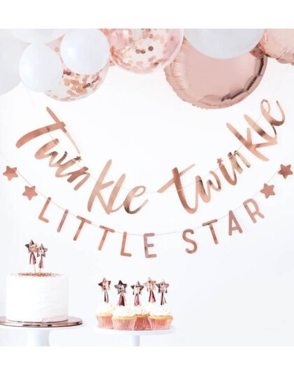Rose Gullfarget Twinkle Twinkle Little Star Banner 150 cm Twinkle Twinkle