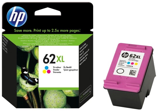 HP blekkpatron 62 XL Cyan Magenta Gul HP blekkpatron 62 XL Cyan Magenta Gul