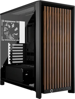 Corsair FRAME 4000D Wood RS Miditower Kabinett Svart og Valnøtt Corsair FRAME 4000D Wood RS Miditower Kabinett Svart og Valnøtt