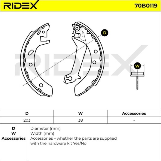 Bremsesko sett RIDEX 70B0119