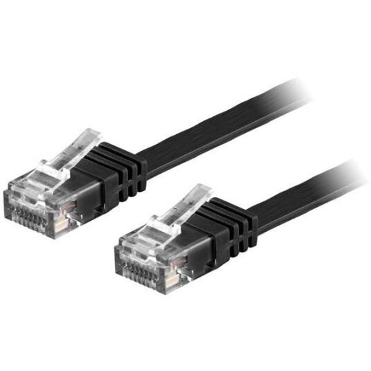 DELTACO U / UTP Cat6 patch cable flat gold-plated connector 1.5m black