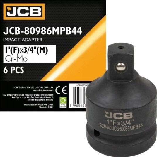 Jcb Slagadapter 1"(F) X 3/4"(M) (Forsterket Stål Scm440)