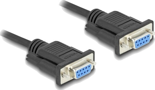 Delock Seriell Rs 232 Kabel Db 9 Hunn Skrubar Til Db 9 Hunn Skrubar 50 Cm 5 Mm Svart