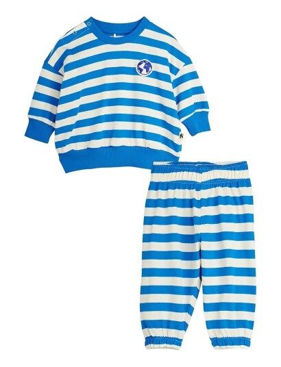 Mini Rodini Earth Yd Stripe Baby Set Blue 56/62