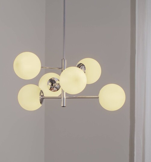 Domiluce Aurora hengelampe krom Ø 60 cm 6 lyskilder glass E14
