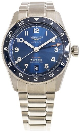 Longines Herreklokke L3.802.4.93.6 Spirit Zulu Time Blå/Stål Ø39 mm Longines Herreklokke L3.802.4.93.6 Spirit Zulu Time Blå/Stål Ø39 mm