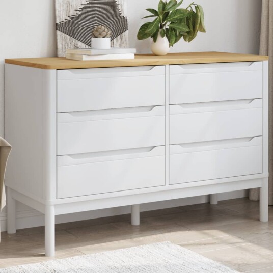 Kommode FLORO hvit heltre furu 8721012215290 Kommode FLORO hvit heltre furu 8721012215290