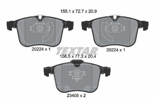 Bremseklosser TEXTAR 2022401 Bremseklosser TEXTAR 2022401